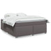 Pat box spring cu saltea, gri, 180x200 cm, piele ecologică - WALTI WALTI