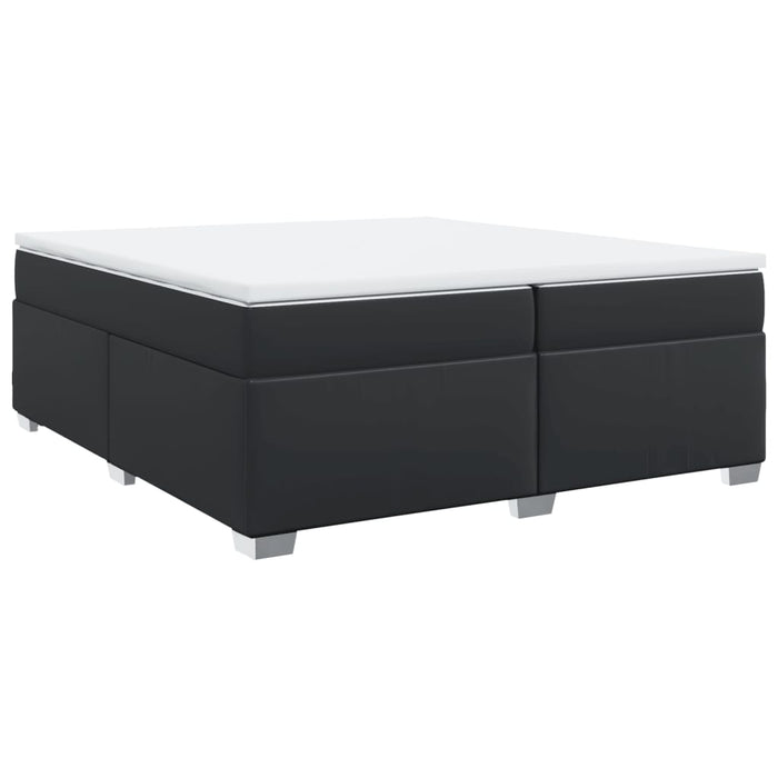 Pat box spring cu saltea, negru, 200x200 cm, piele ecologică - WALTI WALTI