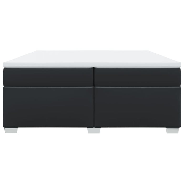 Pat box spring cu saltea, negru, 200x200 cm, piele ecologică - WALTI WALTI