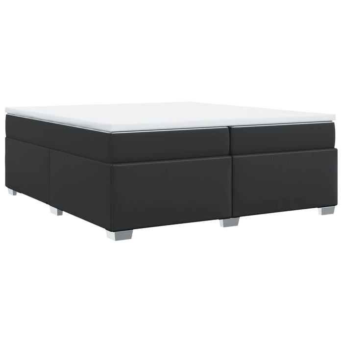 Pat box spring cu saltea, negru, 200x200 cm, piele ecologică - WALTI WALTI