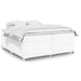 Pat box spring cu saltea, alb, 200x200 cm, piele ecologică - WALTI WALTI