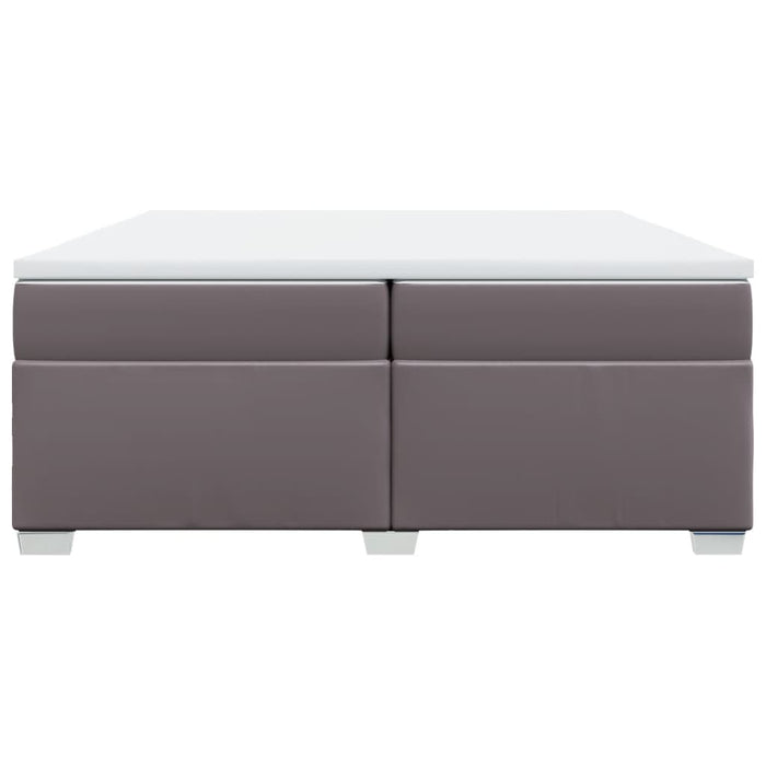 Pat continental cu saltea, gri, 200x200 cm, piele ecologică - WALTI WALTI