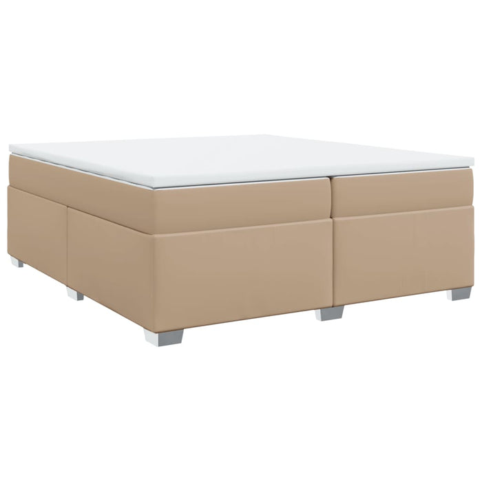 Pat continental cu saltea, cappuccino, 200x200 cm, piele eco WALTI