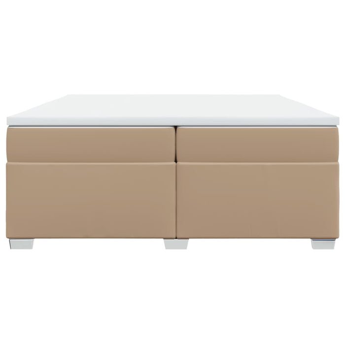 Pat continental cu saltea, cappuccino, 200x200 cm, piele eco WALTI