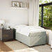 Pat continental cu saltea, gri deschis, 80x200 cm, catifea - WALTI WALTI