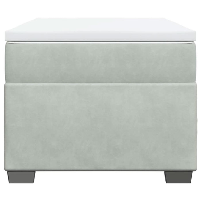 Pat continental cu saltea, gri deschis, 80x200 cm, catifea - WALTI WALTI
