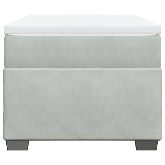 Pat continental cu saltea, gri deschis, 80x200 cm, catifea - WALTI WALTI