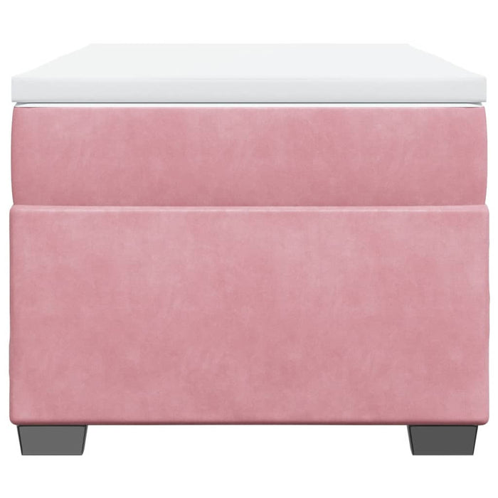 Pat box spring cu saltea, roz, 80x200 cm, catifea - WALTI WALTI