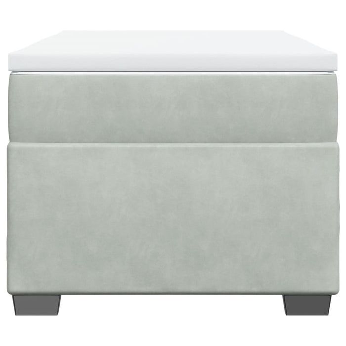 Pat box spring cu saltea, gri deschis, 90x190 cm, catifea - WALTI WALTI