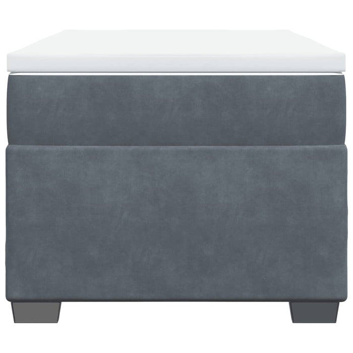 Pat box spring cu saltea, gri închis, 90x190 cm, catifea - WALTI WALTI