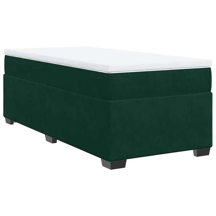Pat box spring cu saltea, verde închis, 90x190 cm, catifea - WALTI WALTI