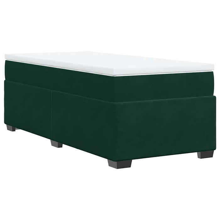 Pat box spring cu saltea, verde închis, 90x190 cm, catifea - WALTI WALTI