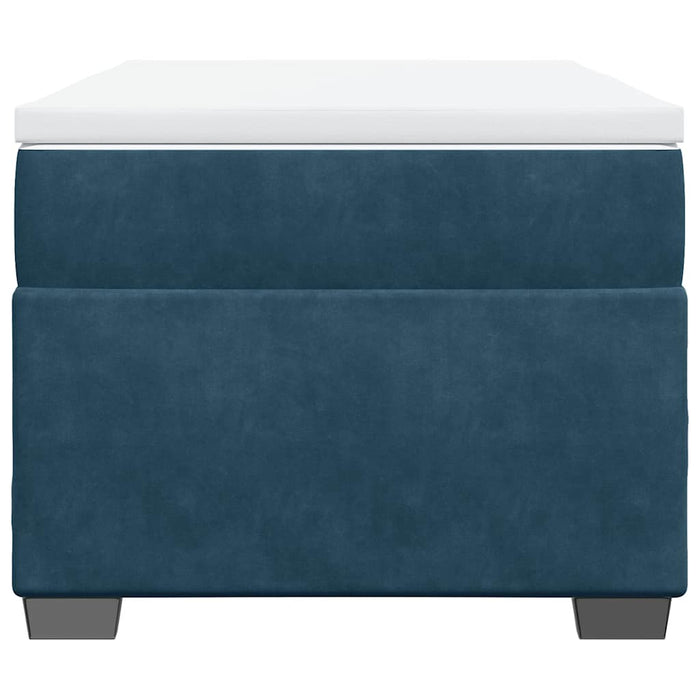 Pat box spring cu saltea, albastru închis, 90x190 cm, catifea - WALTI WALTI
