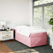 Pat box spring cu saltea, roz, 90x190 cm, catifea - WALTI WALTI