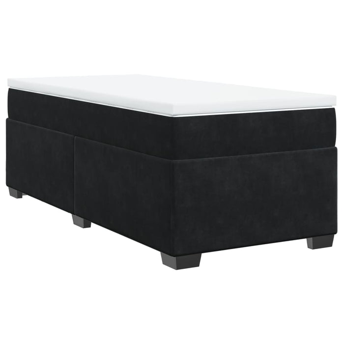 Pat box spring cu saltea, negru, 90x200 cm, catifea - WALTI WALTI
