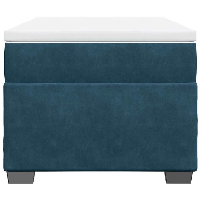 Pat box spring cu saltea, albastru închis, 90x200 cm, catifea - WALTI WALTI
