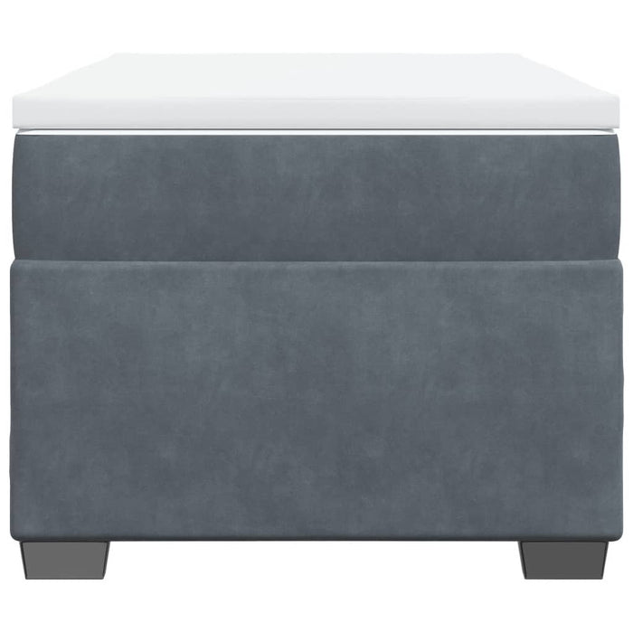 Pat box spring cu saltea, gri închis, 100x200 cm, catifea - WALTI WALTI