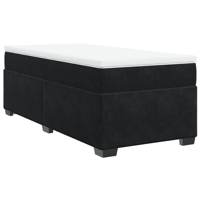 Pat box spring cu saltea, negru, 100x200 cm, catifea - WALTI WALTI