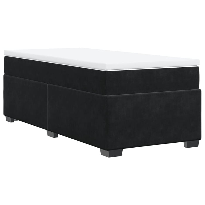 Pat box spring cu saltea, negru, 100x200 cm, catifea - WALTI WALTI