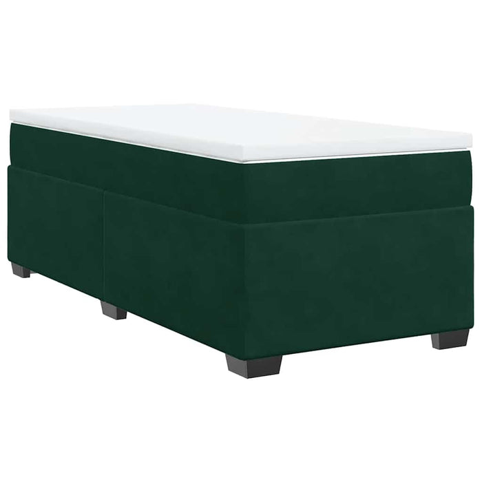 Pat box spring cu saltea, verde închis, 100x200 cm, catifea - WALTI WALTI