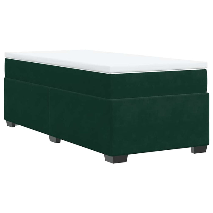 Pat box spring cu saltea, verde închis, 100x200 cm, catifea - WALTI WALTI