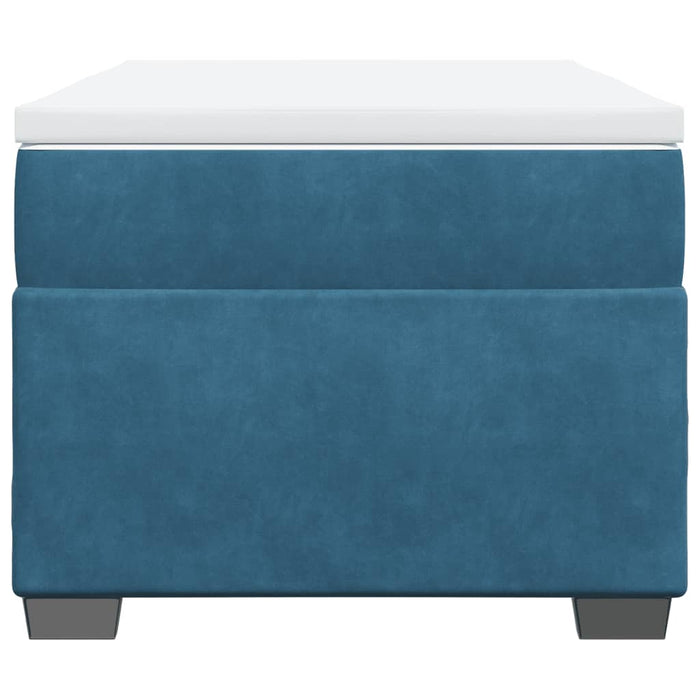 Pat box spring cu saltea, albastru închis, 100x200 cm, catifea - WALTI WALTI