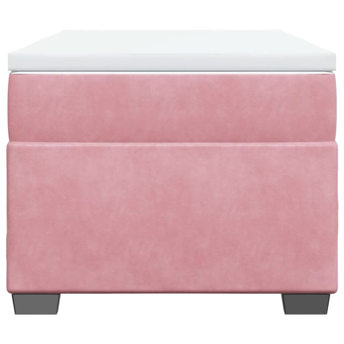 Pat box spring cu saltea, roz, 100x200 cm, catifea - WALTI WALTI