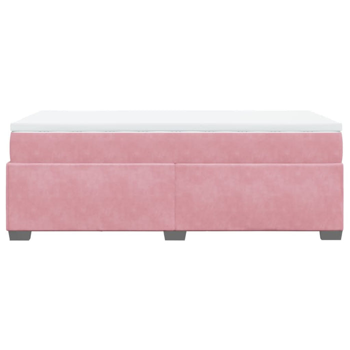 Pat box spring cu saltea, roz, 100x200 cm, catifea - WALTI WALTI