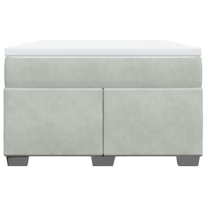 Pat box spring cu saltea, gri deschis, 120x190 cm, catifea - WALTI WALTI
