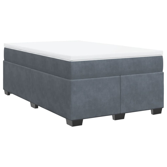 Pat box spring cu saltea, gri închis, 120x190 cm, catifea - WALTI WALTI
