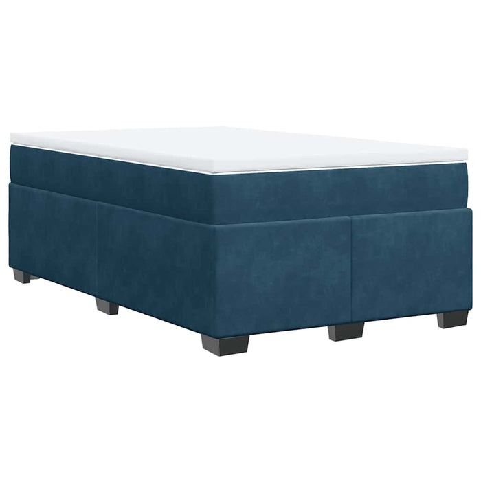 Pat box spring cu saltea, albastru închis, 120x190 cm, catifea - WALTI WALTI