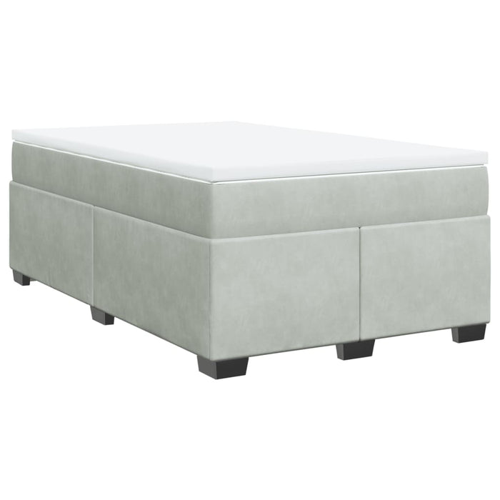 Pat continental cu saltea, gri deschis, 120x200 cm, catifea - WALTI WALTI