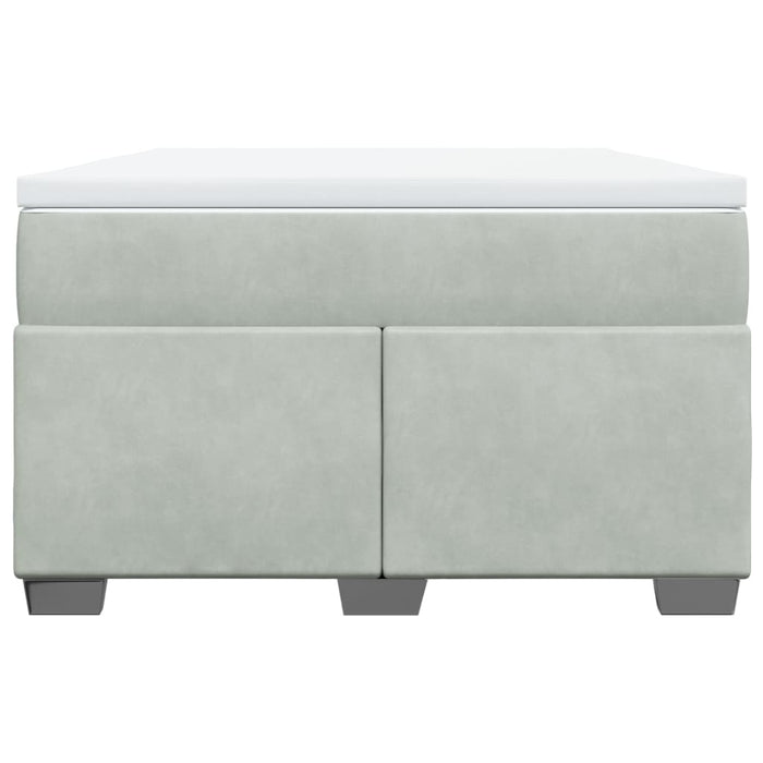 Pat continental cu saltea, gri deschis, 120x200 cm, catifea - WALTI WALTI