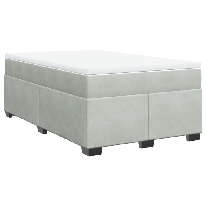 Pat continental cu saltea, gri deschis, 120x200 cm, catifea - WALTI WALTI