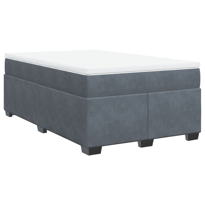 Pat box spring cu saltea, gri închis, 120x200 cm, catifea - WALTI WALTI