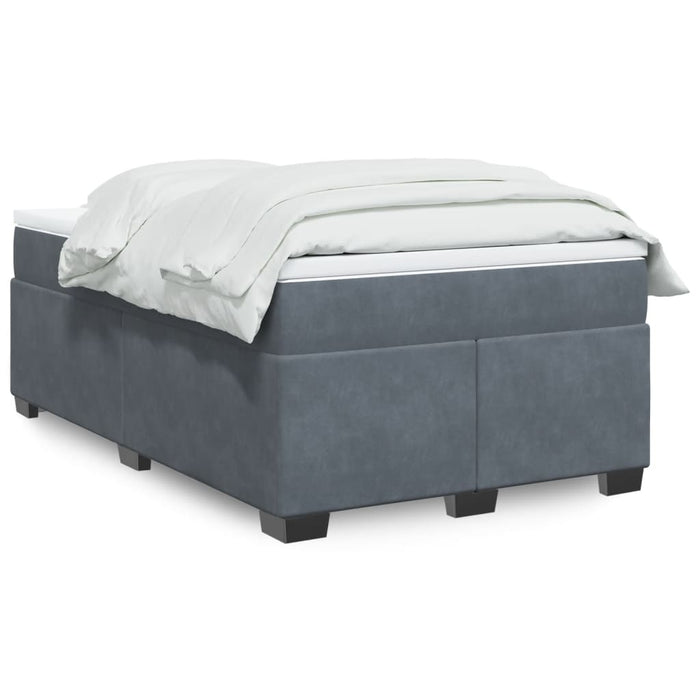 Pat box spring cu saltea, gri închis, 120x200 cm, catifea - WALTI WALTI