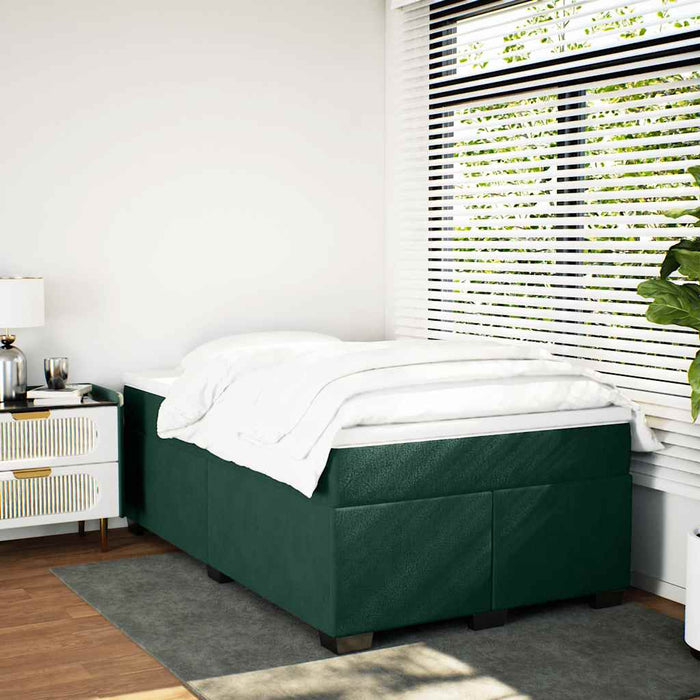 Pat box spring cu saltea, verde închis, 120x200 cm, catifea - WALTI WALTI