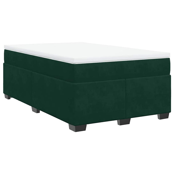 Pat box spring cu saltea, verde închis, 120x200 cm, catifea - WALTI WALTI