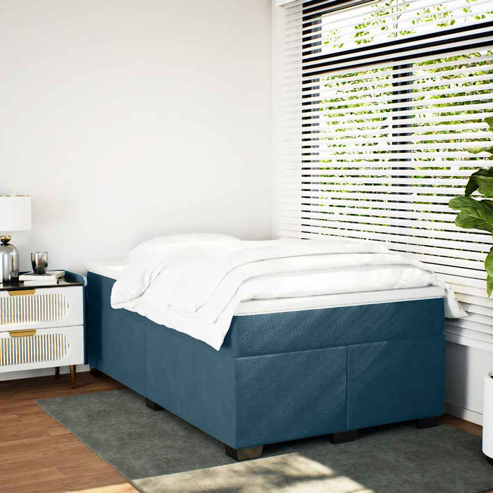 Pat box spring cu saltea, albastru închis, 120x200 cm, catifea - WALTI WALTI