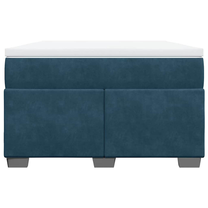 Pat box spring cu saltea, albastru închis, 120x200 cm, catifea - WALTI WALTI
