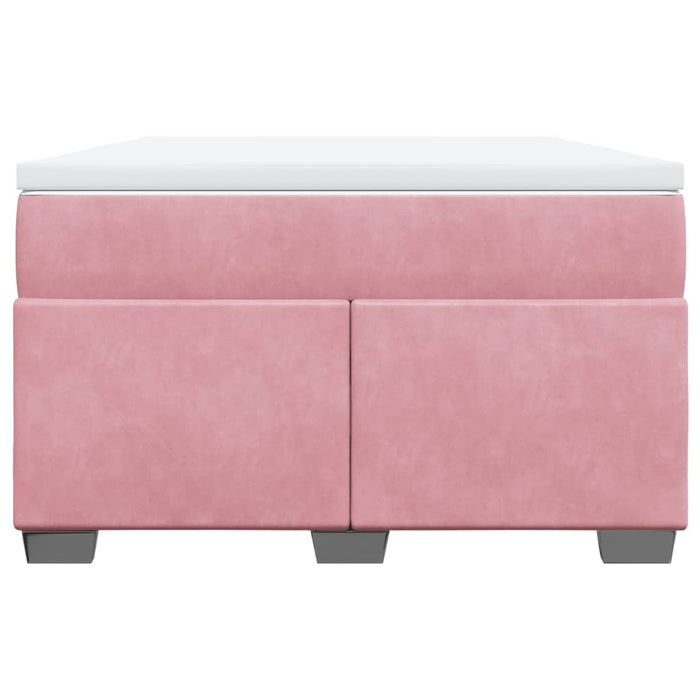Pat box spring cu saltea, roz, 120x200 cm, catifea - WALTI WALTI