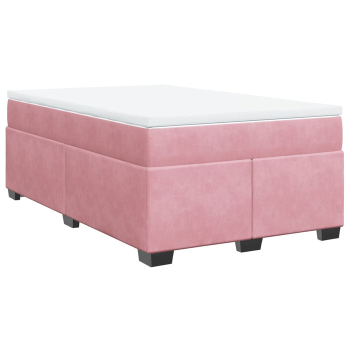 Pat box spring cu saltea, roz, 120x200 cm, catifea - WALTI WALTI