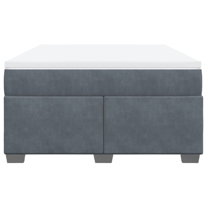 Pat box spring cu saltea, gri închis, 140x190 cm, catifea - WALTI WALTI