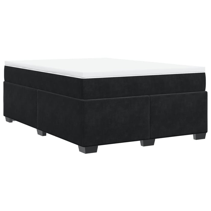 Pat box spring cu saltea, negru, 140x190 cm, catifea - WALTI WALTI