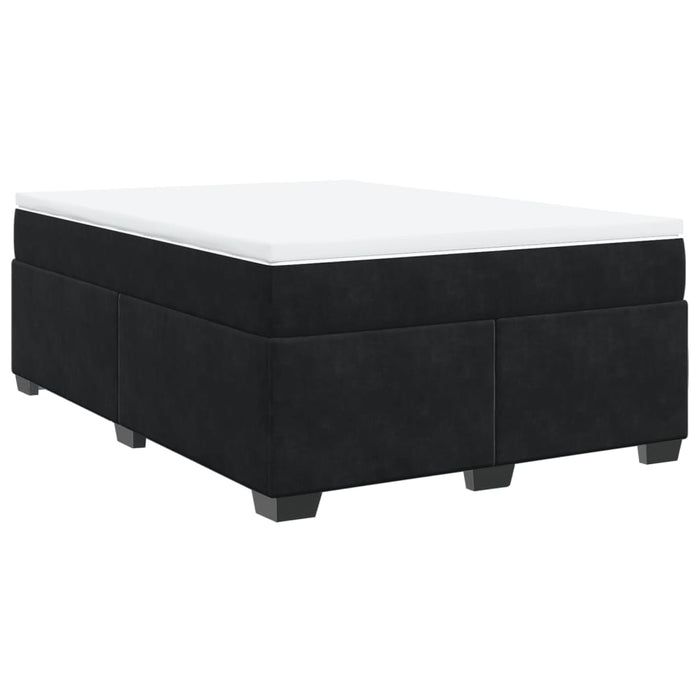 Pat box spring cu saltea, negru, 140x190 cm, catifea - WALTI WALTI