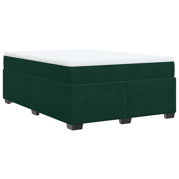 Pat box spring cu saltea, verde închis, 140x190 cm, catifea - WALTI WALTI