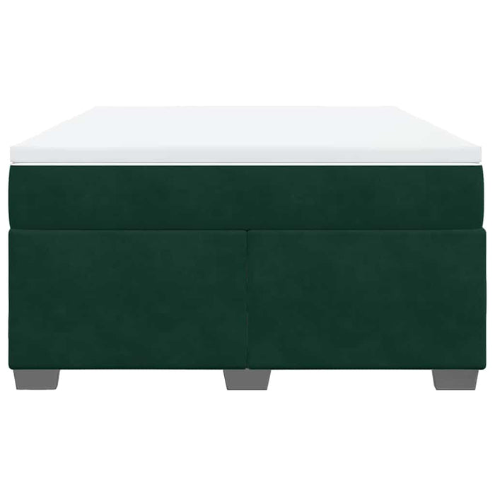 Pat box spring cu saltea, verde închis, 140x190 cm, catifea - WALTI WALTI