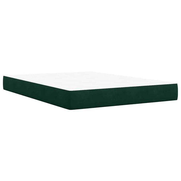 Pat box spring cu saltea, verde închis, 140x190 cm, catifea - WALTI WALTI