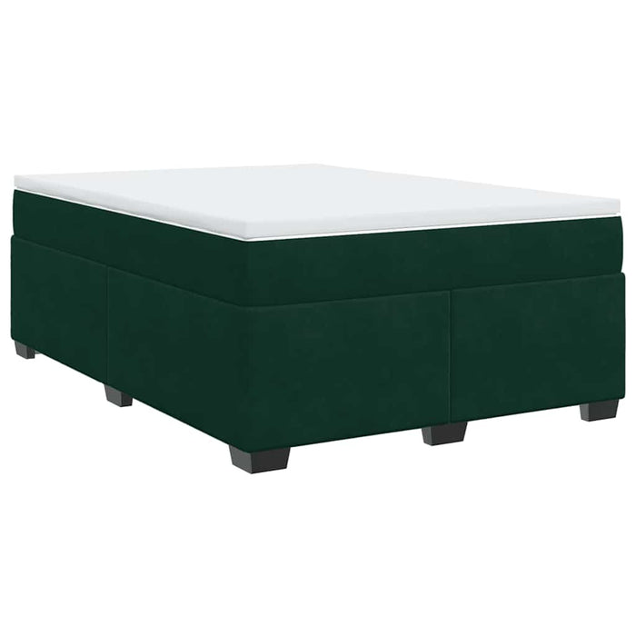 Pat box spring cu saltea, verde închis, 140x190 cm, catifea - WALTI WALTI