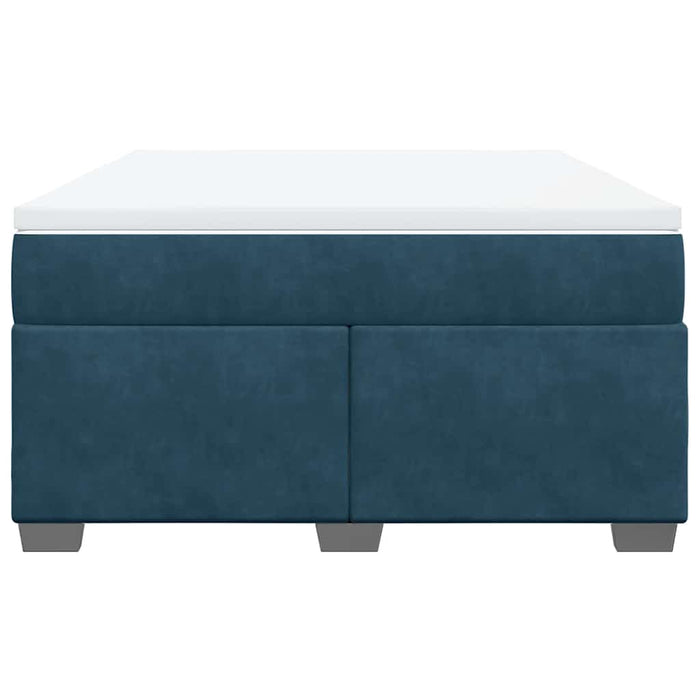 Pat box spring cu saltea, albastru închis, 140x190 cm, catifea - WALTI WALTI